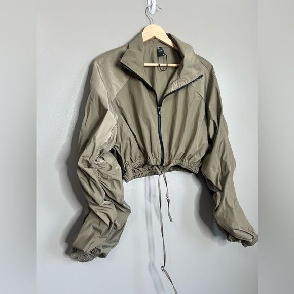 Cropped jacket Cider storm nylon zip up medium army green performance workout - Picture 6 of 7